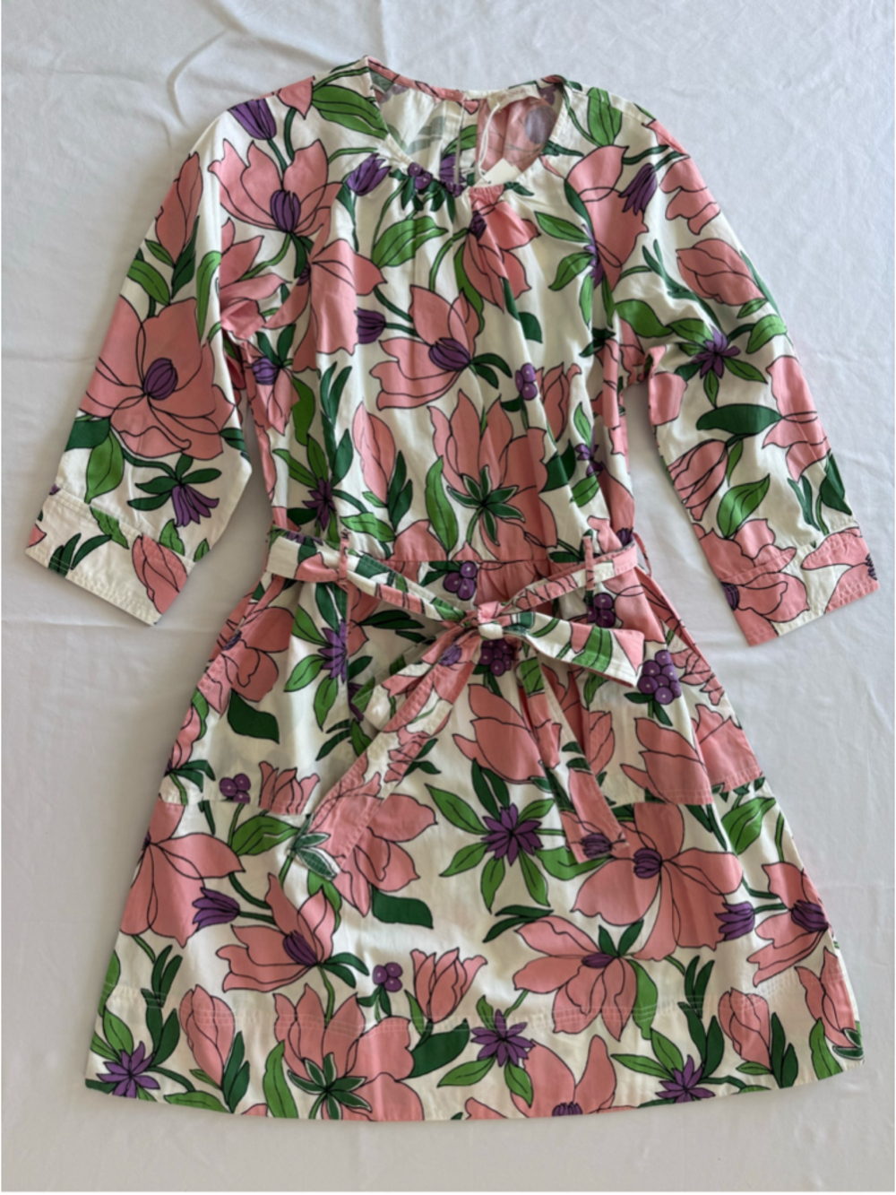 Women's Banjanan Floral Dress Size M White Pink
